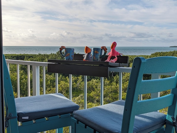 New Recycled Plastic Chairs. You See Over the Railing In Our Condo. Awesome View