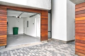 Private garage parking is available