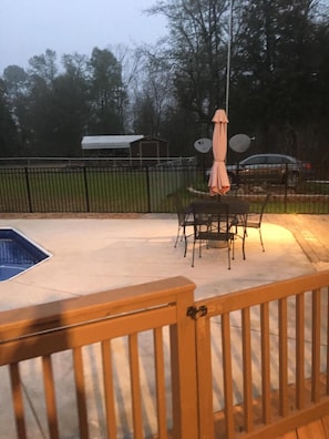 Fenced in pool area seperate from Fenced in Backyard