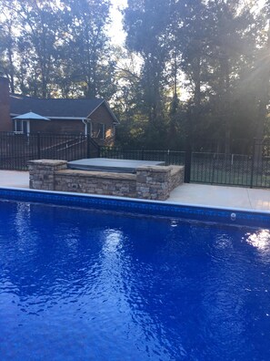 Custom Stoned hot tub and Pool