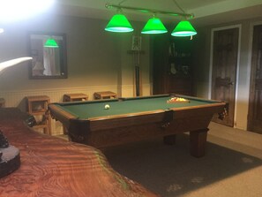 pool table in lower walk out level.