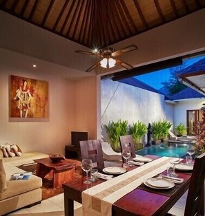 Living room and kitchen is open area