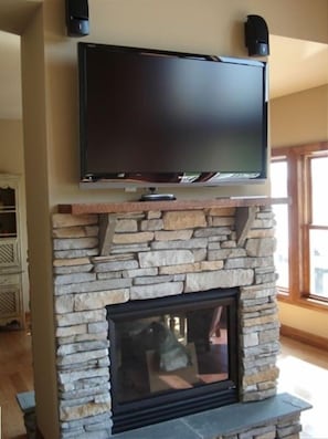 52" LCD TV-double side fireplace