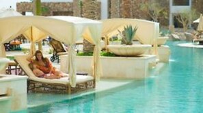 Private full-service poolside cabanas available daily