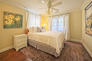 Super comfy queen bed with A/C available in the room. Very unusual at the beach