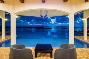 View of Pacific Ocean and Garza Island Over the Infinity Pool