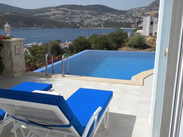 Stunning View Across Infinity Pool To Kalkan.