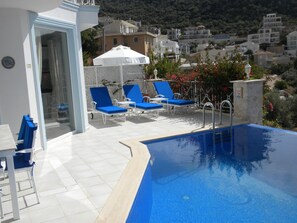 6 Sun Loungers Available Around Pool. Pool Towels Provided.