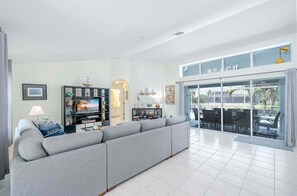 Amazing Views to the Pool and Patio from your Couch