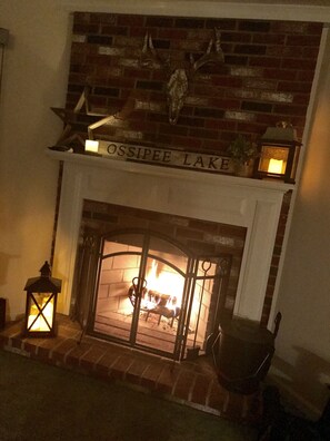 beautiful main level fireplace