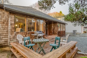 Front Deck with seating and BBQ Grill