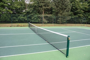 Serve an ace on the all-weather tennis court