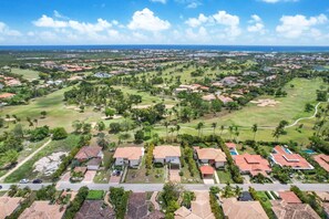 Villa Buganvilla 252: Aerial view of the property and neighborhood at Cocotal Golf & Country Club