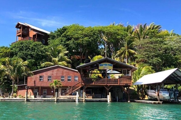 A view of the resort from the water