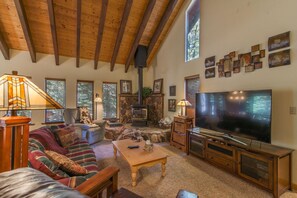 Living area with big screen TV