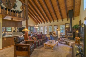 Living area with fireplace