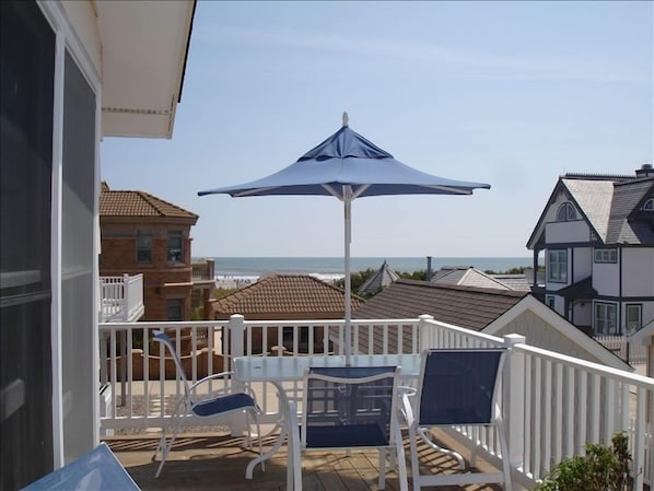 Second floor deck with ocean views!!! - new deck and furniture