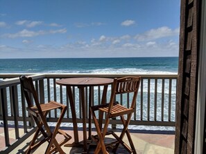 Panoramic ocean views from the private balcony