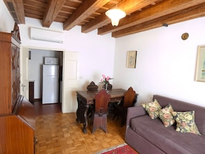 The dining area with independent Air Conditioner