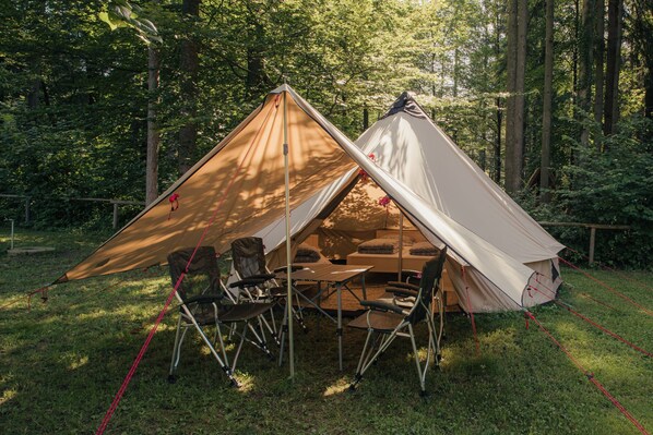 Our BELL family rental tent.