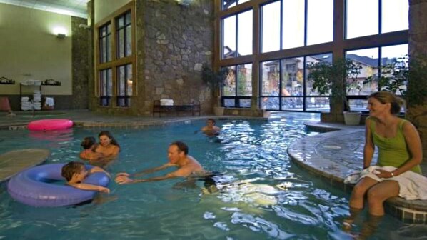 one of two indoor/outdoor heated pools