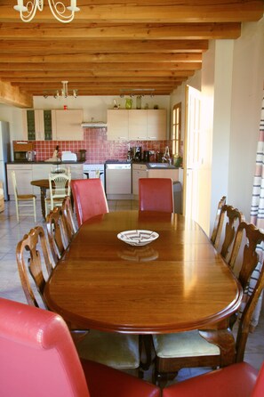 Large gite dining area