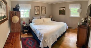 King bedroom has streaming TV, blue tooth radio and landline phone
