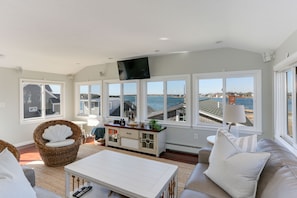 LED TV on swivel mount and Bose Home Theater System