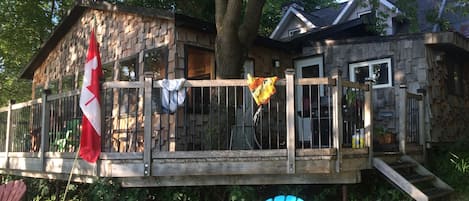 Lake side of the cabin
