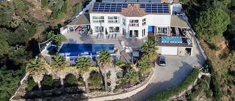 Aerial view of our large villa

