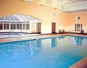 View of indoor pool & hot tub area