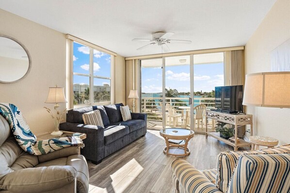 Living Room with Waterfront View