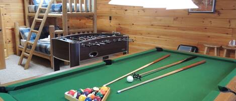 Pool Table, Foosball & Bunk Room