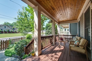Large, private front porch, running the length of the house.
