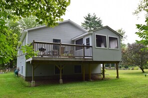 Side view of deck and screened porch