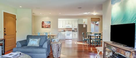 Spacious living room with open concept