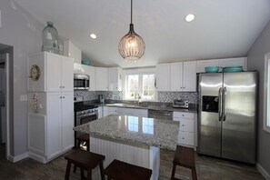 updated kitchen with island seating