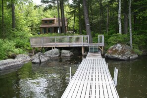 View from dock of the deck and house