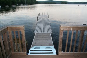 Looking out on the dock from the deck