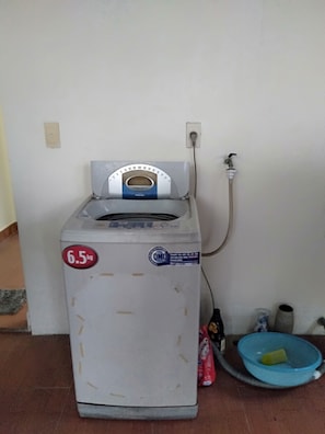 Washing machine on the top of my house. :) free for using. :)