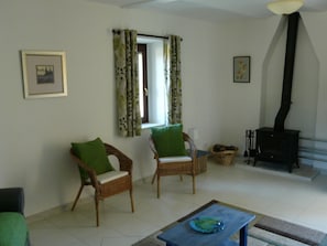 Sitting room with log fire