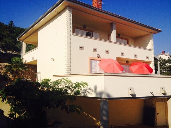 The front part of the house