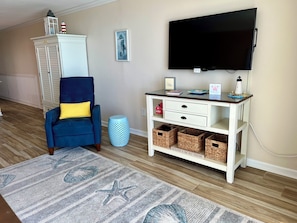 TV and recliner.