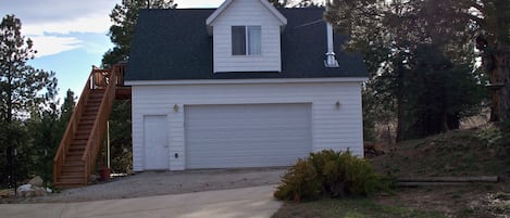 Front View of garage and studio loft.