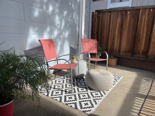 Guest outside seating area