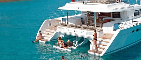 Charter this luxury sailing Catamaran that is 56ft.  Unique, luxury, floating!
