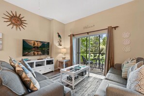 Sofa Sleeper in Living room w/XL TVscreen