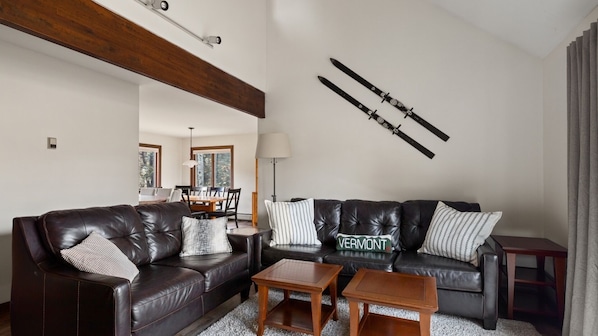 Open Concept Living Area with Cathedral Ceiling