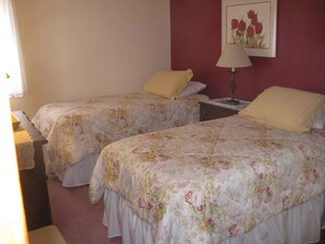 Twin bedroom - new beds in 2018 plus dresser and small closet