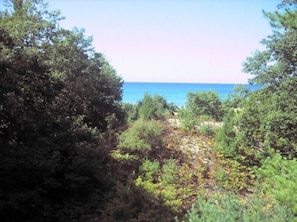 View of Lake Michigan from the deck.